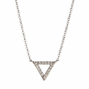 Carriere Sterling Silver Triangle Diamond Pendant